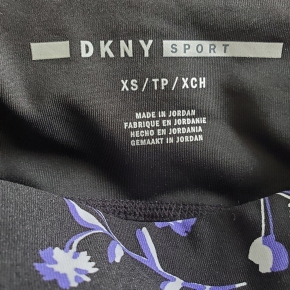 DKNY Sport Floral Print Mesh Inset Trim Athletic Training Yoga Pants Leggings XS - Picture 8 of 10